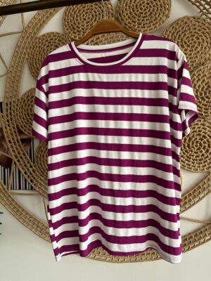 Blusa Listrada Fúcsia