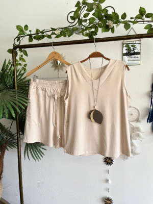 Conjunto Nadia Moletinho Bege