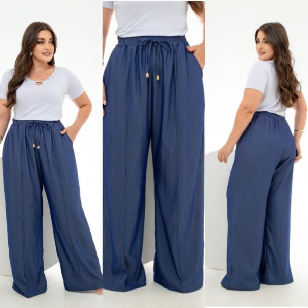 Calça Chambray Azul Jeans