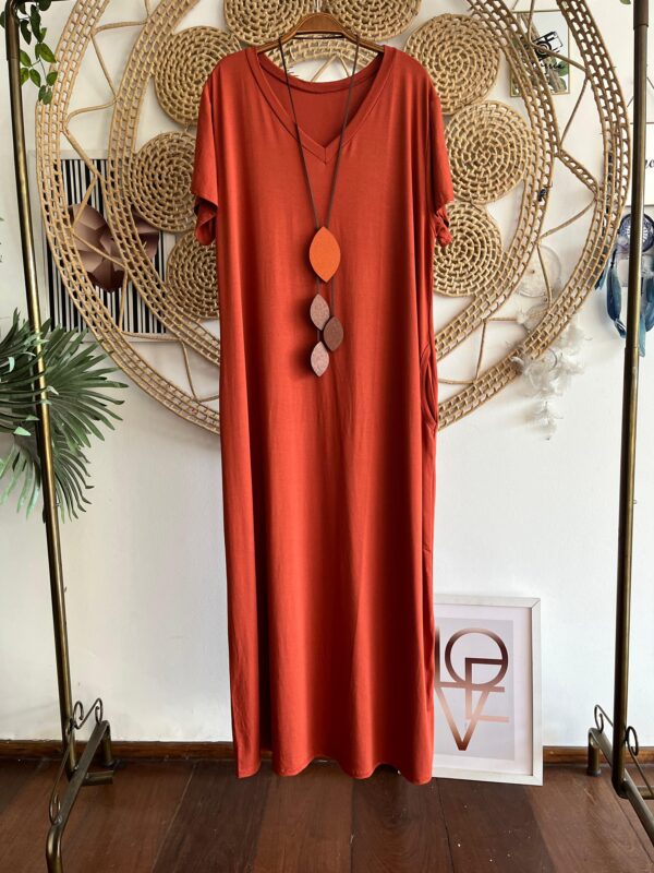 Vestido Longo Camila Terracota