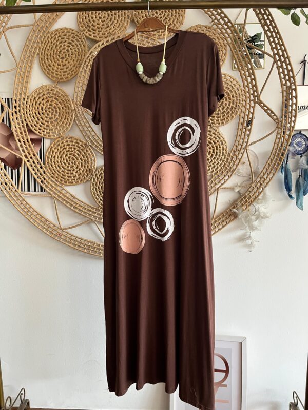 Vestido Rubi Marrom Estampado