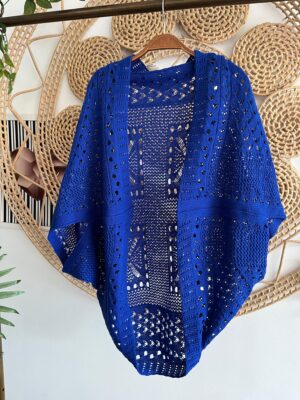 Xale Tricot Azul Royal