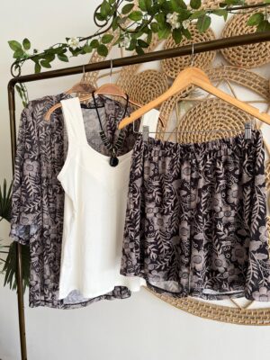 Kimono + short tule Preto