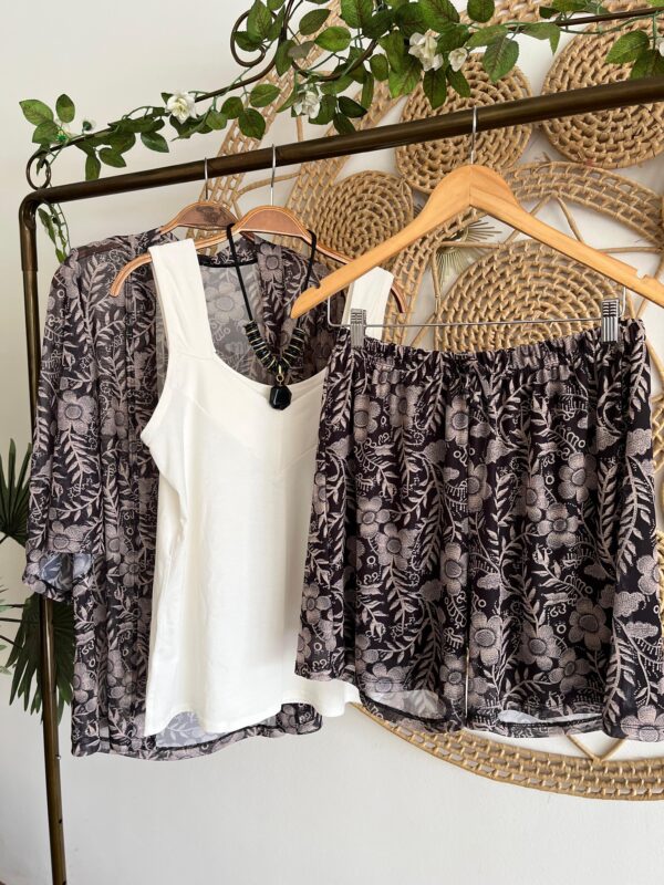 Kimono + short tule Preto