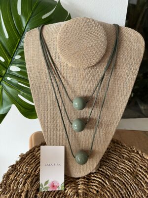 Colar Bolas Verde