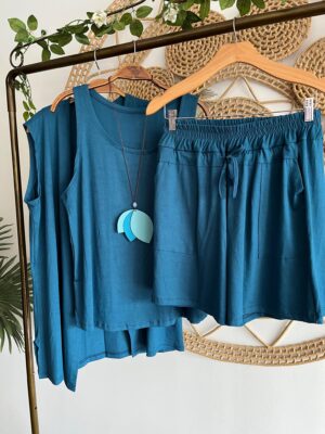 Conjunto 3 Peças Ôda Azul Petróleo