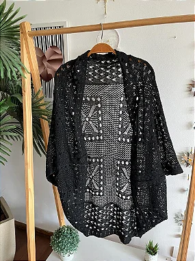 Xale Tricot Preto