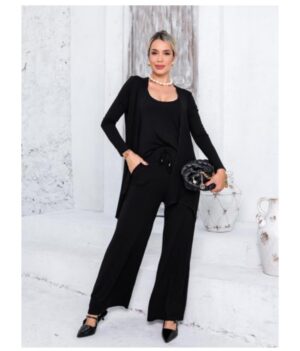 Conjunto Três Peças Pantalonas Serena Preto