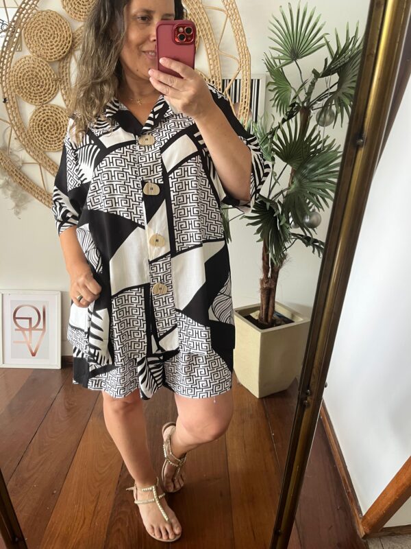 Conjunto Camisa Branco|Preto