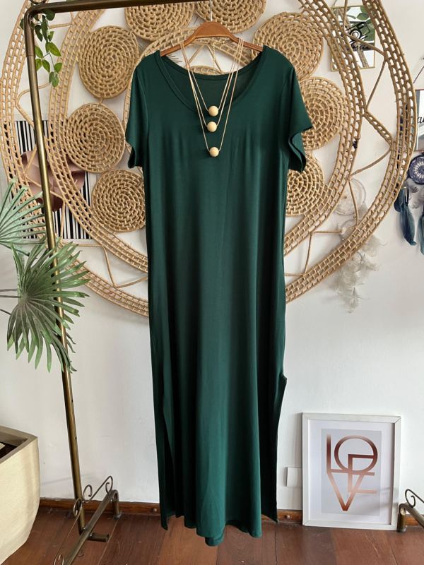 Vestido Mullet Liso Verde Militar