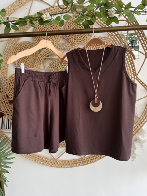 Conjunto Nadia Moletinho Marrom