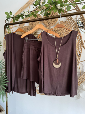 Conjunto 3 Peças Ôda Marrom