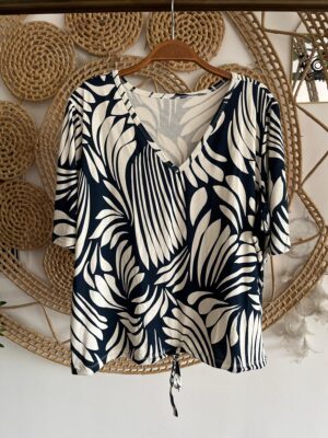 Blusa Olga Azul/Branco