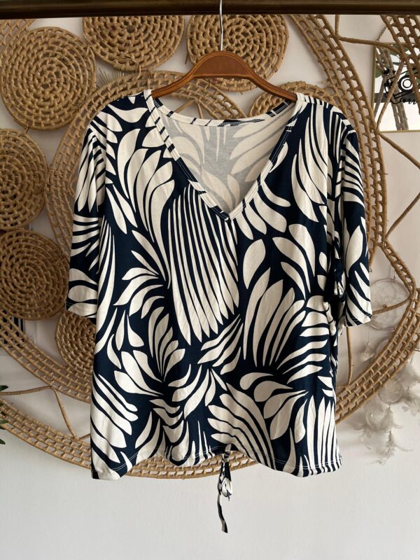 Blusa Olga Azul/Branco