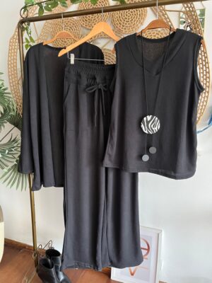 Trijunto Lãzinha Pantalona Preto