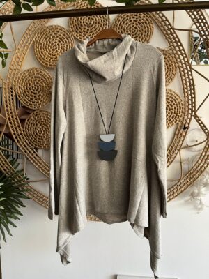Blusa Gola Boba Lazinha Cinza Escuro