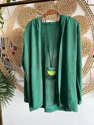 Casaquinho com touca lazinha verde