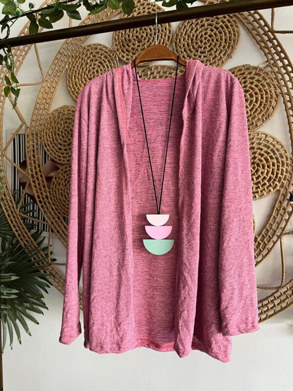 Casaquinho com touca lazinha pink