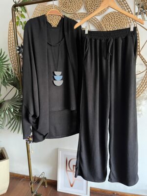 Conjunto Três Peças Casulo Preto
