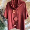 Blusa Gola Caída Terracota