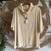 Blusa Gola Caída Bege