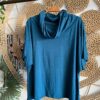 Blusa Gola Caída Azul Petróleo