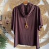 Blusa Gola Caída Marron