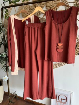 Conjunto Três Peças Dany Terracota