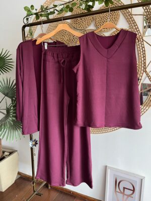 Conjunto Três Peças Moletinho Marsala