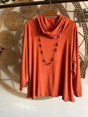Blusa Gola Boba Manga Longa Laranja