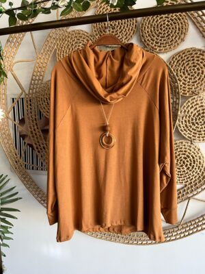 Blusa Gola Boba Manga Longa Caramelo