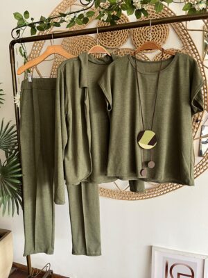 Três Peças Terninho Verde Militar