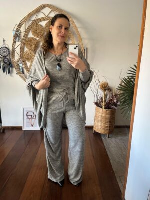 Conjunto Três Peças Casulo Cinza
