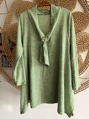 Blusa Gola Gravatinha Verde Menta